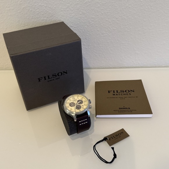 filson 1897 Other - Filson Mackinaw Argonite 5030 Quartz Chronograph 43mm Stainless Steel Watch NIB